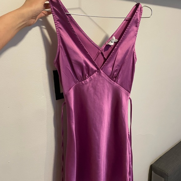 Princess Polly Dresses & Skirts - Princess Polly Satin Magenta Slip Dress